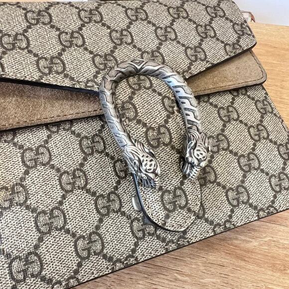 Gucci GG Supreme Monogram Mini Dionysus Shoulder Bag Taupe - Picture 8 of 11